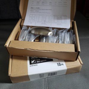 New Everbilt 20 PACK SET 3 in. (76 mm) Satin Nickel Bin Cup Drawer Hardware Pull